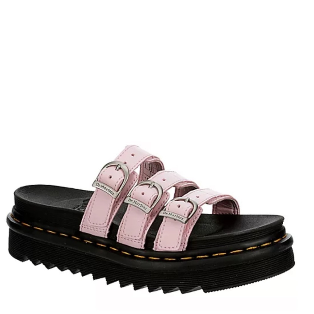 DR.MARTENS WOMENS BLAIRE SLIDE SANDAL - PALE PINK